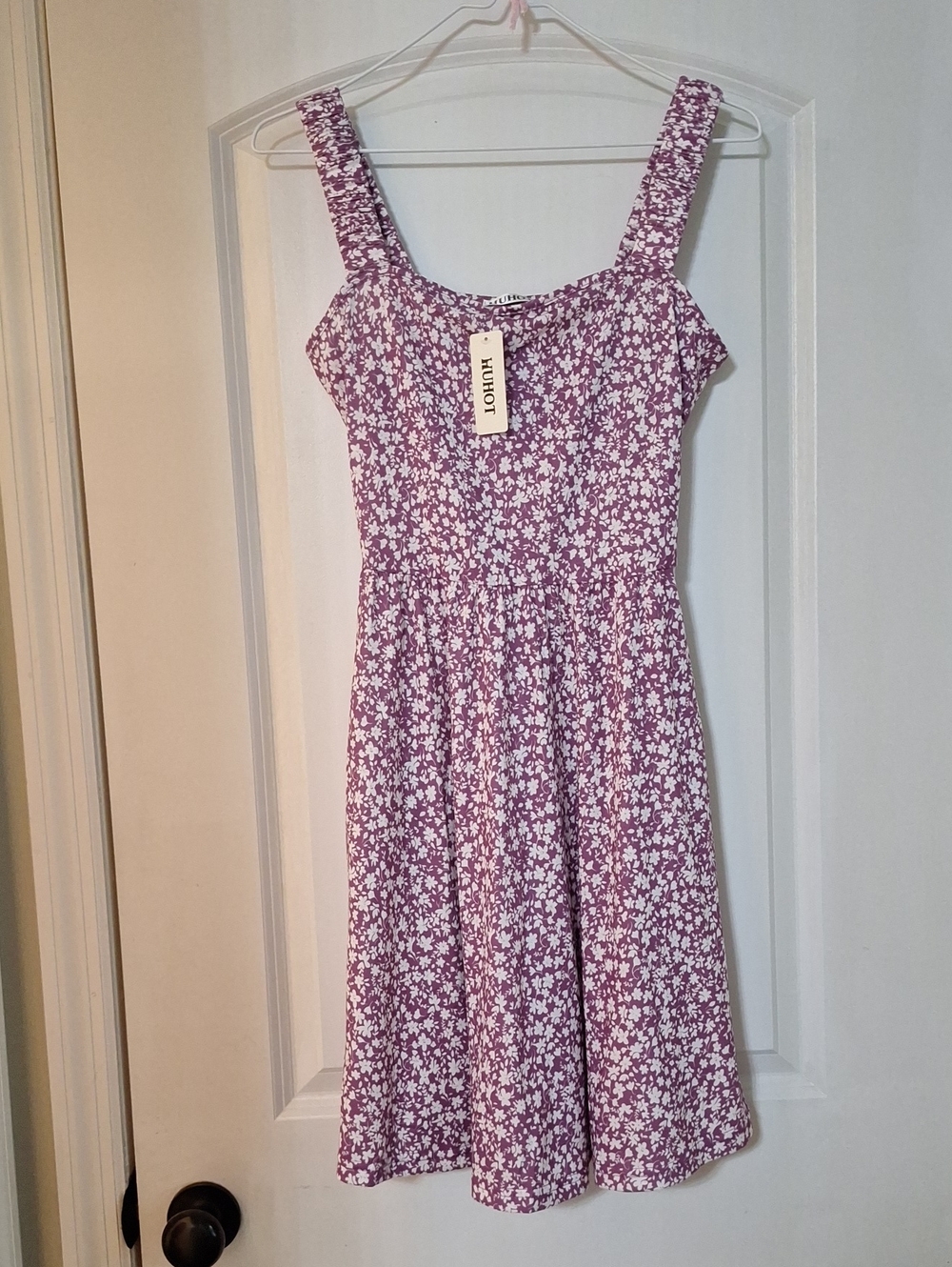 Girls' Lavender Floral Casual Sundress with Wide Straps